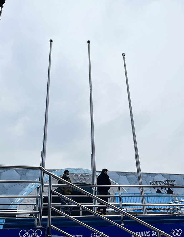 Vandret lodret flagstang i rustfrit stål Vandret lodret flagstang i rustfrit stål